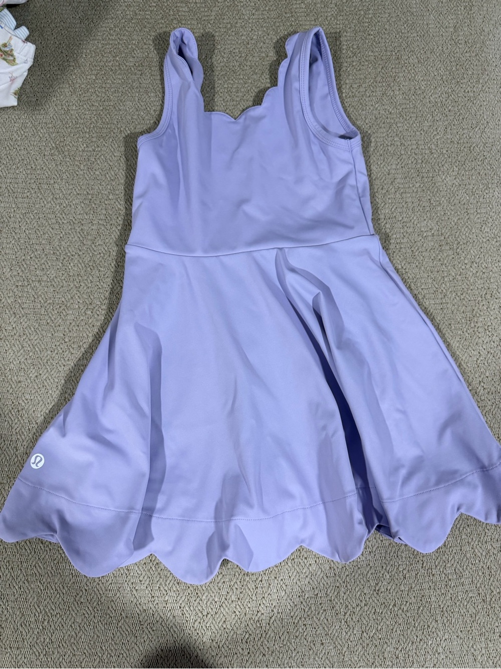 Tennis Dress Lavender Scallop Hem Active Dress with shorts under